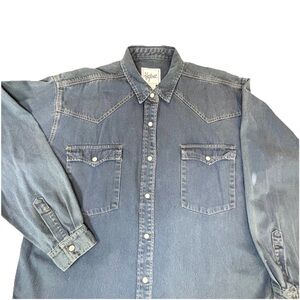 Vintage Hysteric Western Denim Shirt Men’s Large Pearl Snap